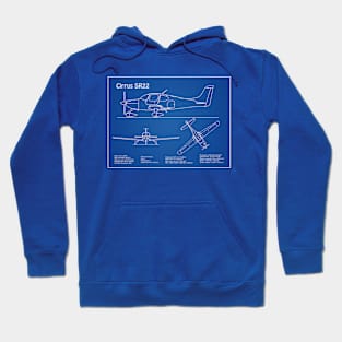 Cirrus SR22 - Airplane Blueprint - AD Hoodie